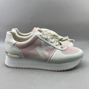 Michael Kors Andi Platform Shoes Women Size 9 M Pink White Comfort Sneakers NEW